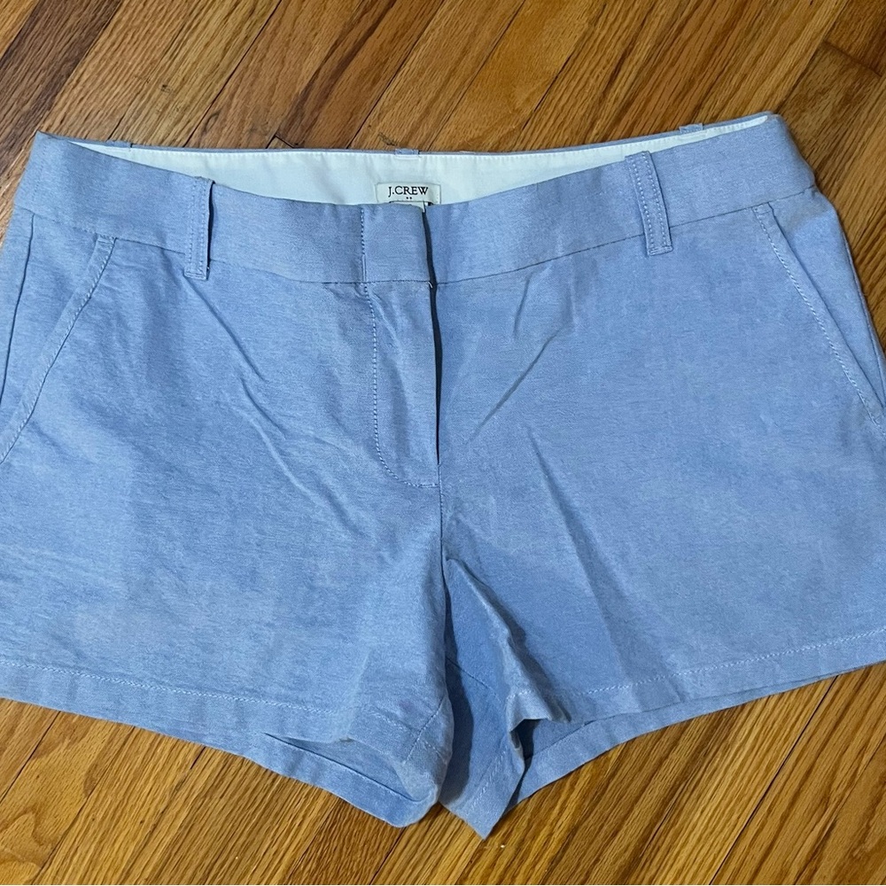 J Crew City Fit Chambray Shorts Size 10
